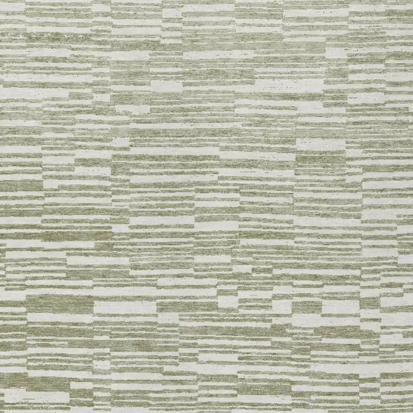 Sage And Green Striped Washable Indoor Outdoor Area Rug Photo 3
