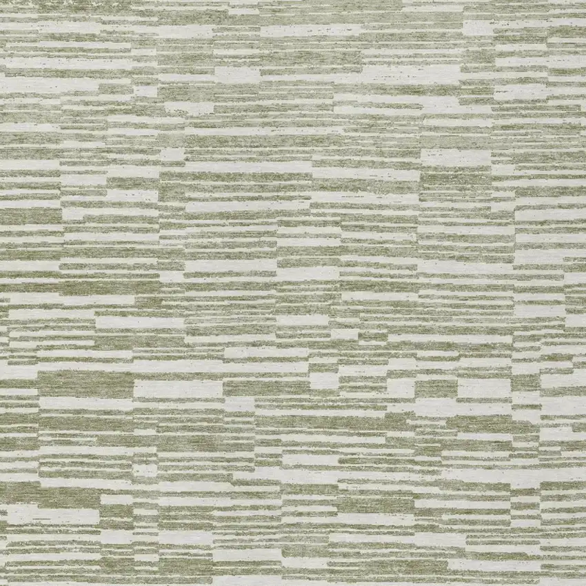 Sage And Green Striped Washable Indoor Outdoor Area Rug Photo 2
