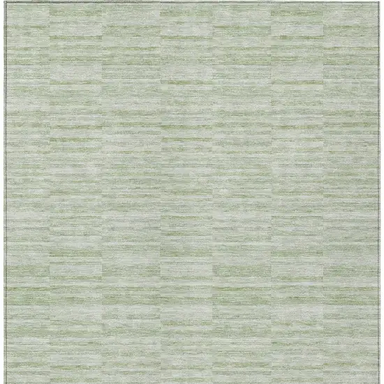 Sage And Green Striped Washable Indoor Outdoor Area Rug Photo 7