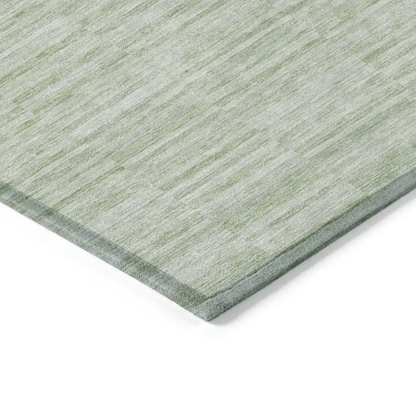 Sage And Green Striped Washable Indoor Outdoor Area Rug Photo 5