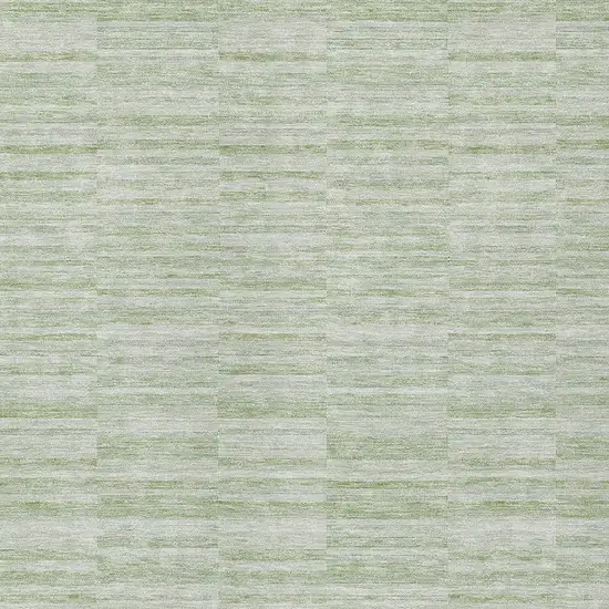 Sage And Green Striped Washable Indoor Outdoor Area Rug Photo 6