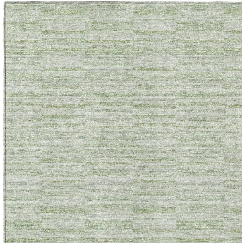 Sage And Green Striped Washable Indoor Outdoor Area Rug Photo 6