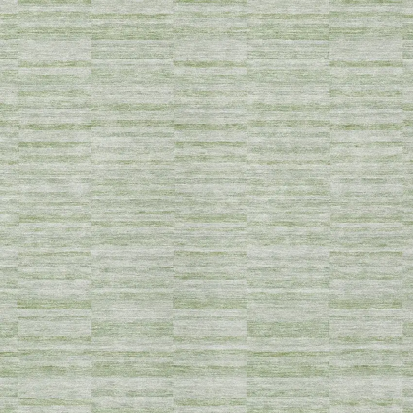 Sage And Green Striped Washable Indoor Outdoor Area Rug Photo 6