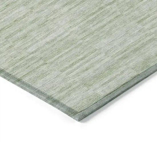 Sage And Green Striped Washable Indoor Outdoor Area Rug Photo 5