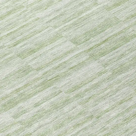 Sage And Green Striped Washable Indoor Outdoor Area Rug Photo 8