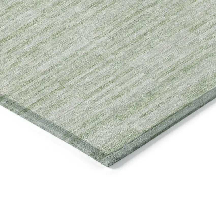 Sage And Green Striped Washable Indoor Outdoor Area Rug Photo 5