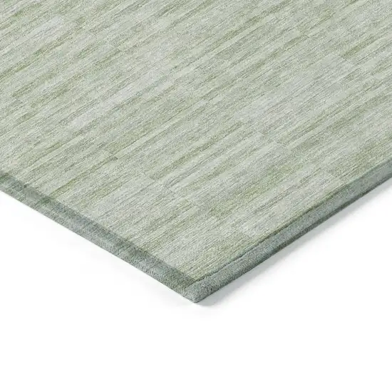 Sage And Green Striped Washable Indoor Outdoor Area Rug Photo 5