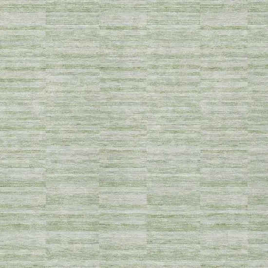 Sage And Green Striped Washable Indoor Outdoor Area Rug Photo 6