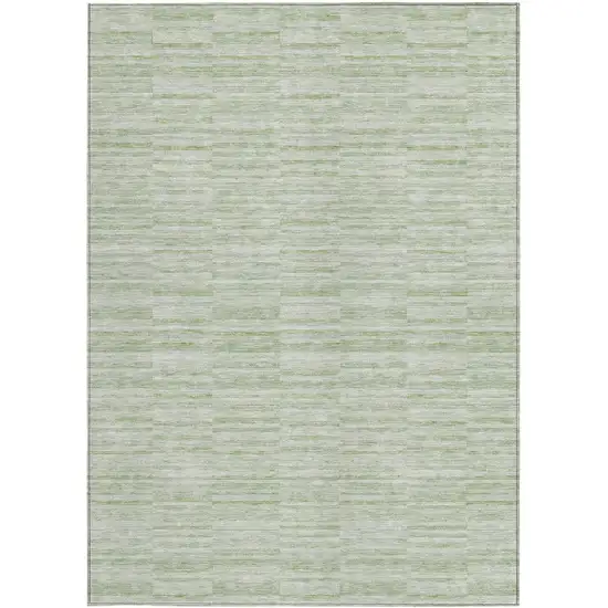 Sage And Green Striped Washable Indoor Outdoor Area Rug Photo 7