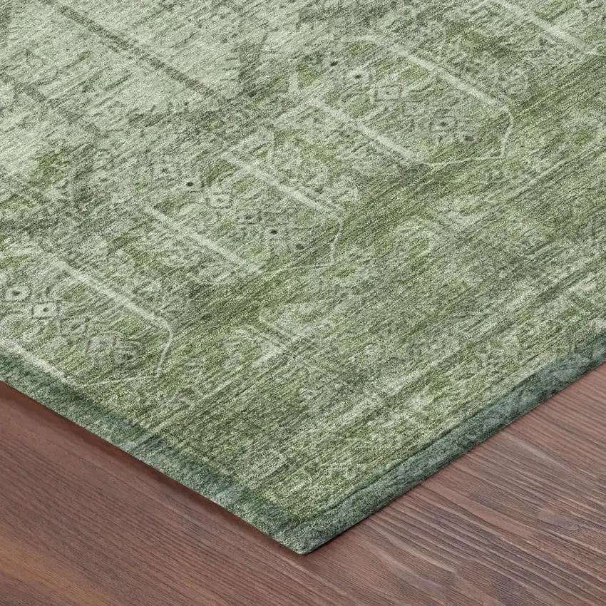Sage And Green Tribal Washable Indoor Outdoor Area Rug Photo 5