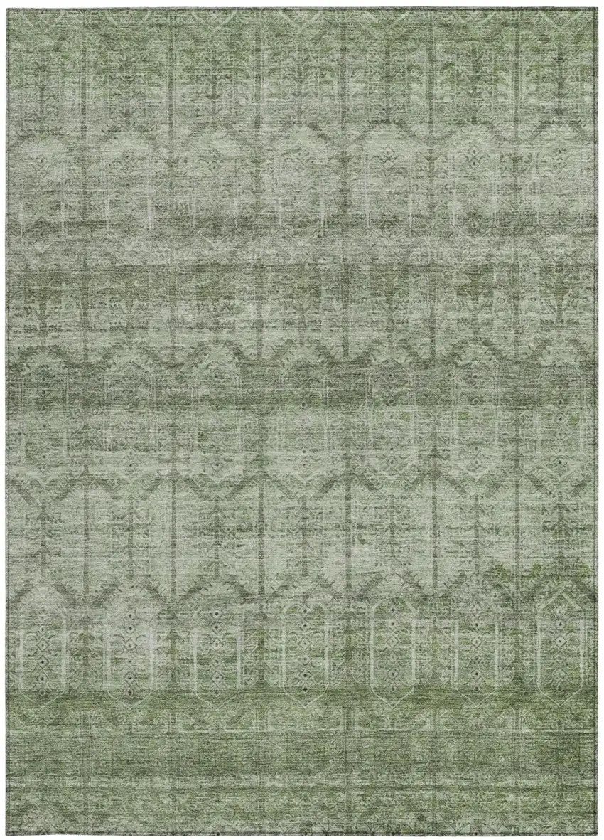 Sage And Green Tribal Washable Indoor Outdoor Area Rug Photo 4