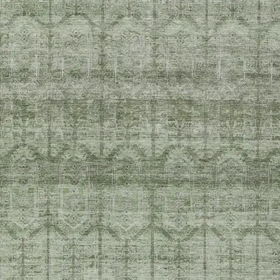 Sage And Green Tribal Washable Indoor Outdoor Area Rug Photo 3