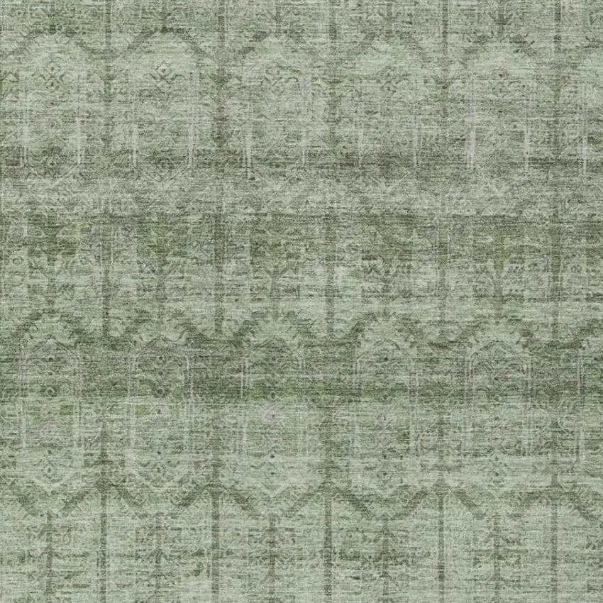 Sage And Green Tribal Washable Indoor Outdoor Area Rug Photo 3
