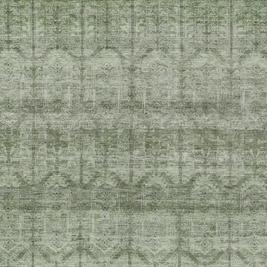 Sage And Green Tribal Washable Indoor Outdoor Area Rug Photo 3