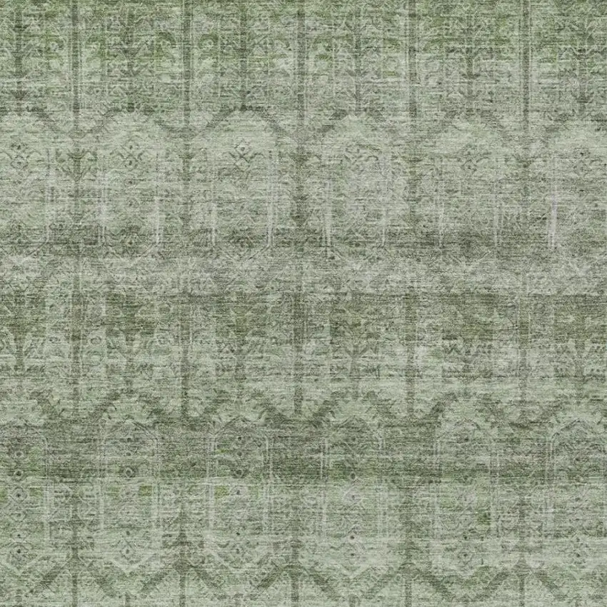 Sage And Green Tribal Washable Indoor Outdoor Area Rug Photo 3