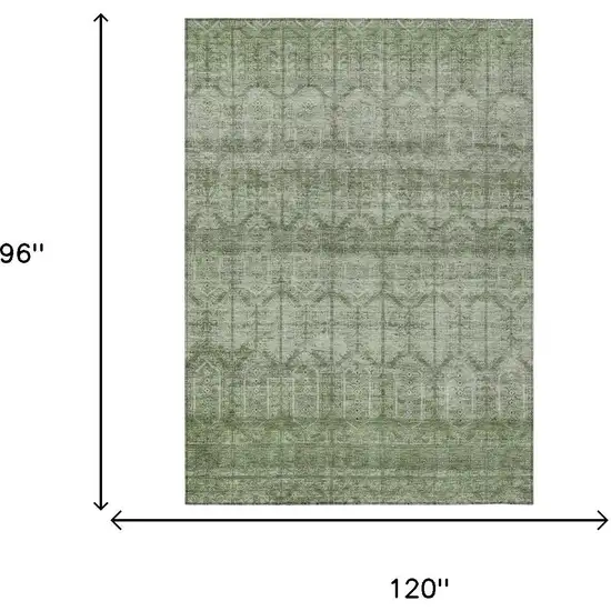 Sage And Green Tribal Washable Indoor Outdoor Area Rug Photo 7