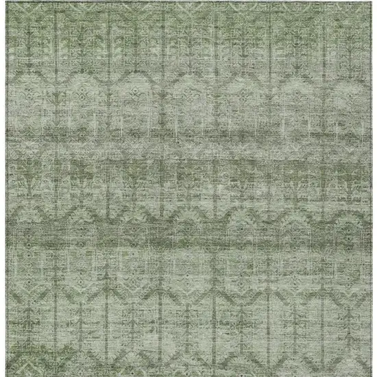 Sage And Green Tribal Washable Indoor Outdoor Area Rug Photo 4