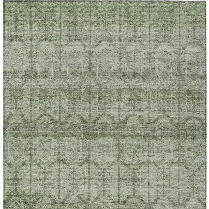 Sage And Green Tribal Washable Indoor Outdoor Area Rug Photo 4