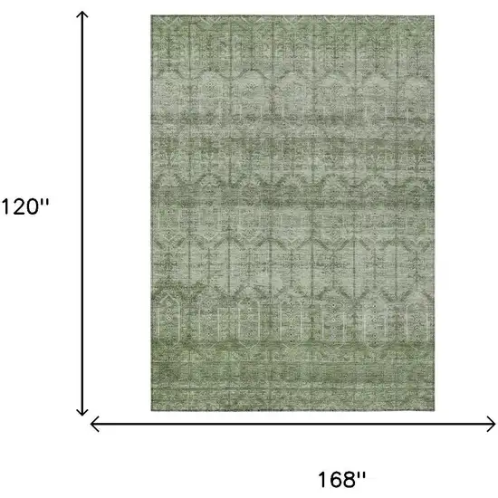 Sage And Green Tribal Washable Indoor Outdoor Area Rug Photo 7