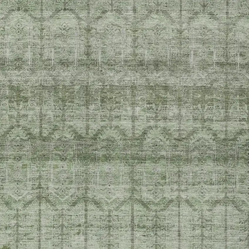 Sage And Green Tribal Washable Indoor Outdoor Area Rug Photo 3