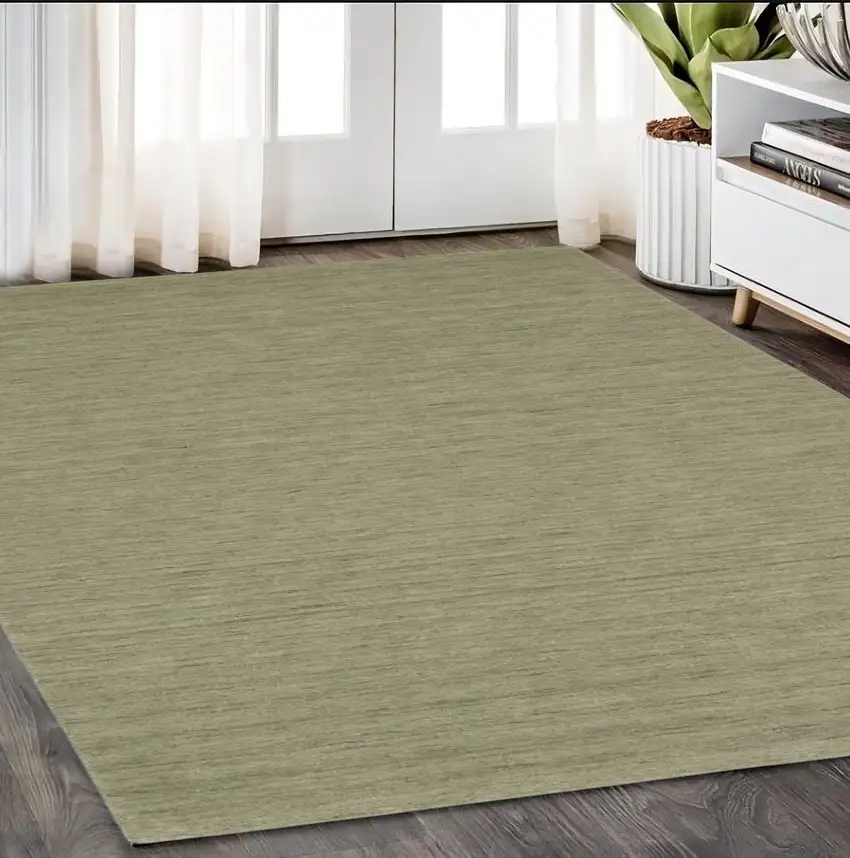 Sage And Green Wool Hand Tufted Area Rug Photo 1