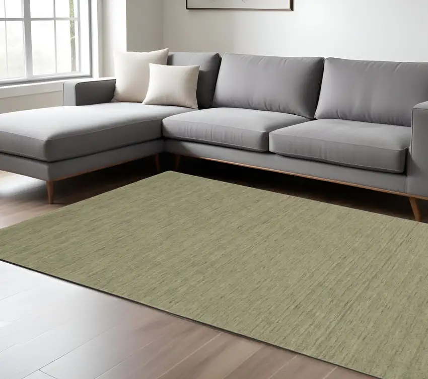Sage And Green Wool Hand Tufted Area Rug Photo 1