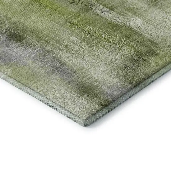 Sage And Ivory Abstract Washable Area Rug With UV Protection Photo 8