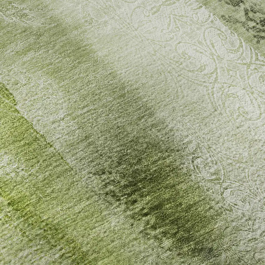 Sage And Ivory Abstract Washable Area Rug With UV Protection Photo 8