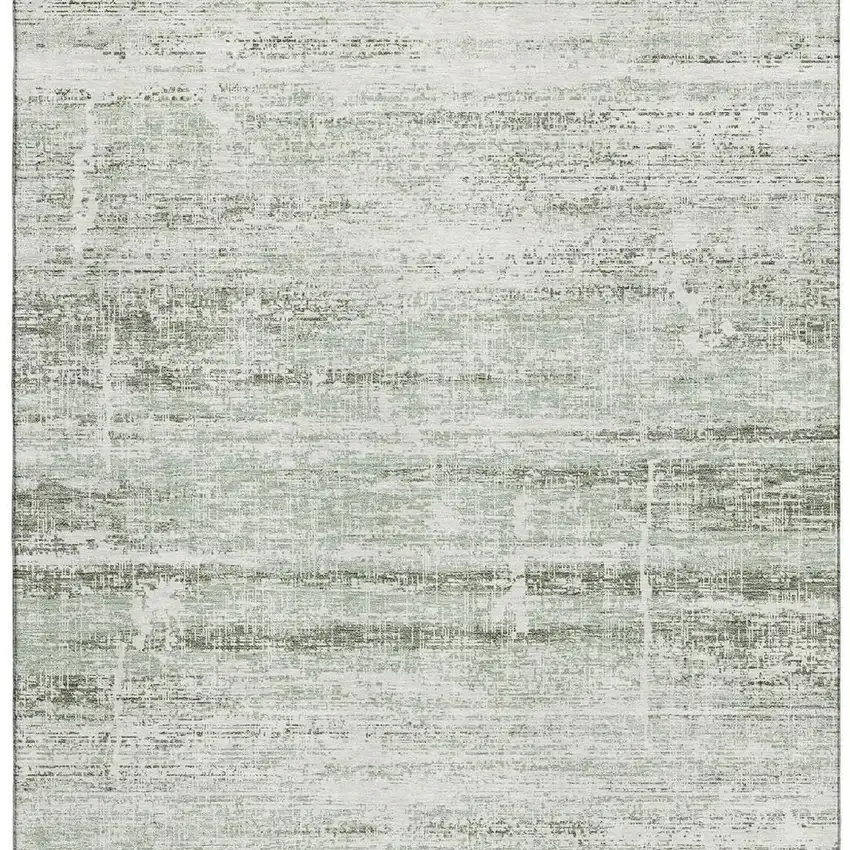 Sage And Ivory Abstract Washable Area Rug With UV Protection Photo 3