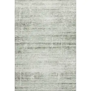 Photo of Sage And Ivory Abstract Washable Area Rug With UV Protection