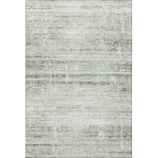 Sage And Ivory Abstract Washable Area Rug With UV Protection Photo 4