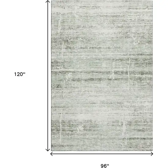 Sage And Ivory Abstract Washable Area Rug With UV Protection Photo 3