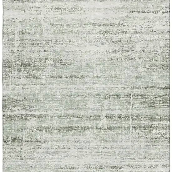 Sage And Ivory Abstract Washable Area Rug With UV Protection Photo 3