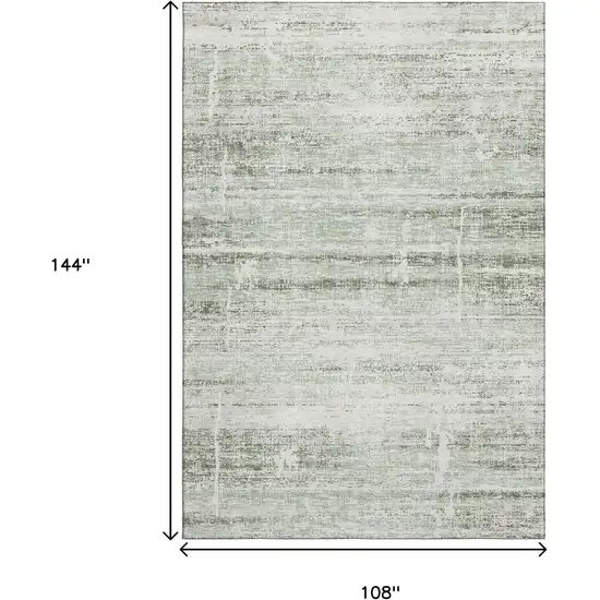 Sage And Ivory Abstract Washable Area Rug With UV Protection Photo 3