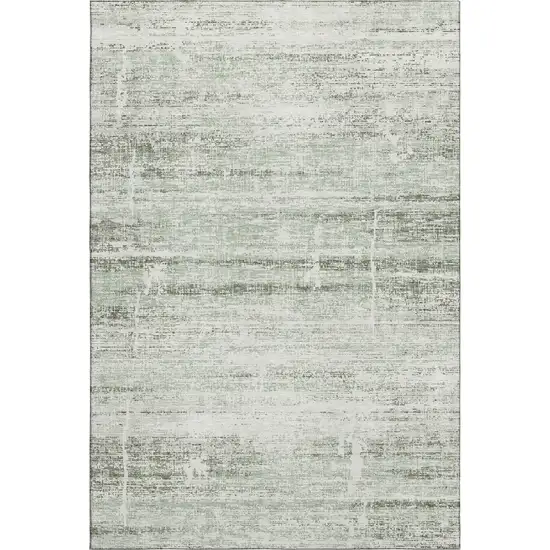 Sage And Ivory Abstract Washable Area Rug With UV Protection Photo 1