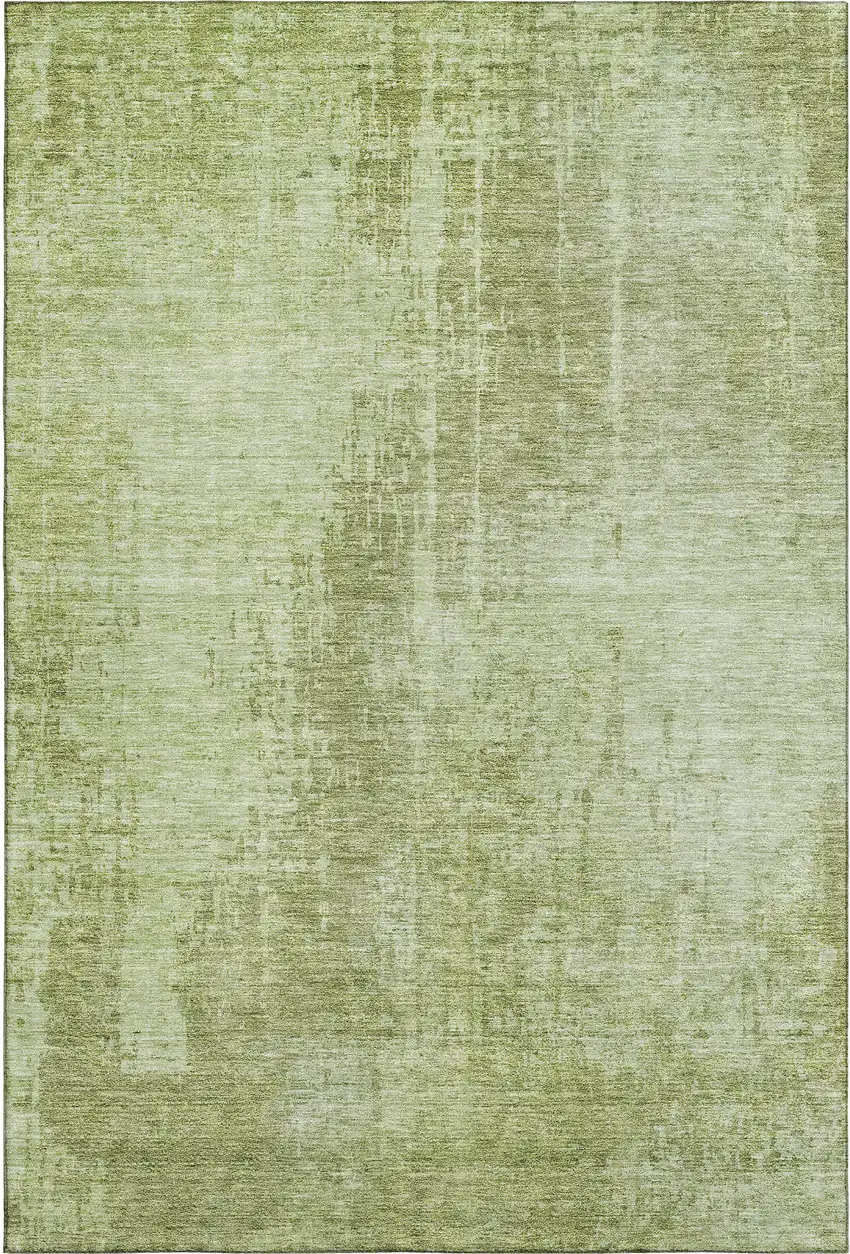 Sage And Ivory Abstract Washable Area Rug With UV Protection Photo 6