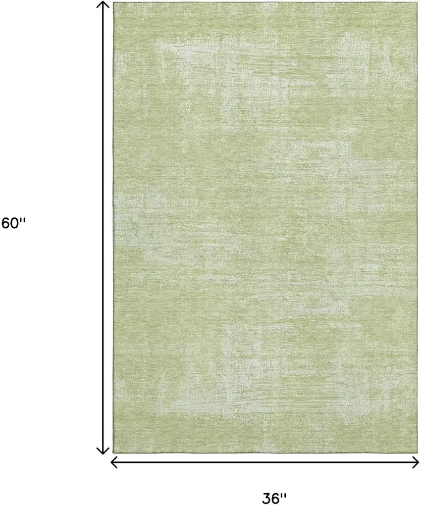 Sage And Ivory Abstract Washable Area Rug With UV Protection Photo 3