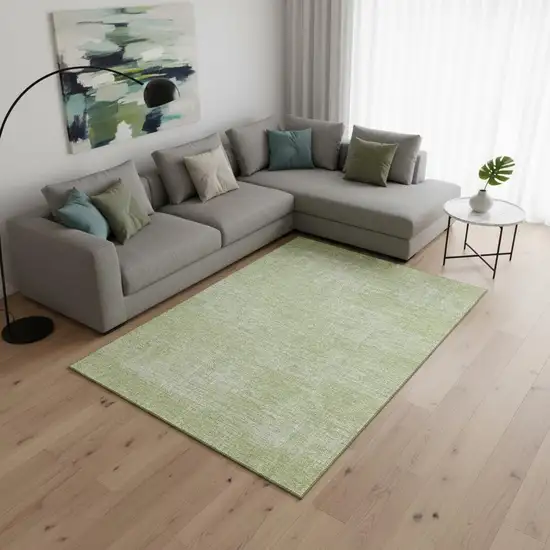 Sage And Ivory Abstract Washable Area Rug With UV Protection Photo 2