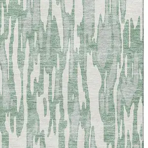 Photo of Sage And Ivory Abstract Washable Area Rug With UV Protection
