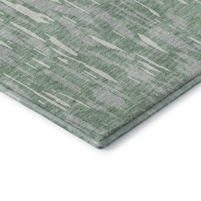 Sage And Ivory Abstract Washable Area Rug With UV Protection Photo 7