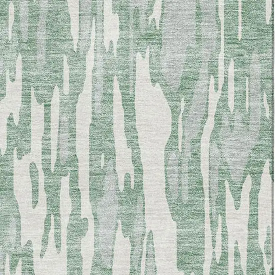 Sage And Ivory Abstract Washable Area Rug With UV Protection Photo 2