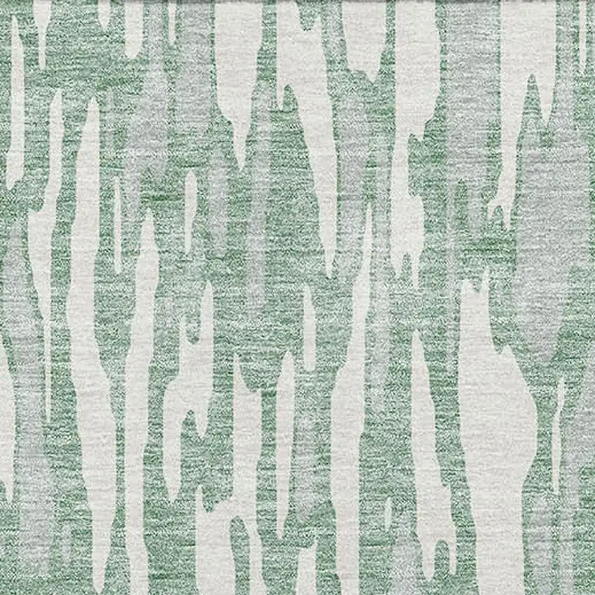Sage And Ivory Abstract Washable Area Rug With UV Protection Photo 2
