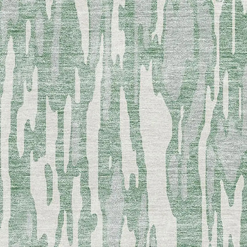 Sage And Ivory Abstract Washable Area Rug With UV Protection Photo 2