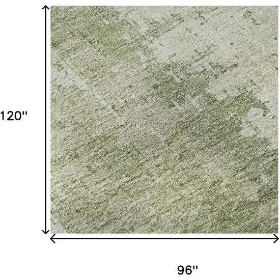 Sage And Ivory Abstract Washable Area Rug With UV Protection Photo 9