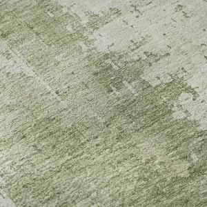 Photo of Sage And Ivory Abstract Washable Area Rug With UV Protection