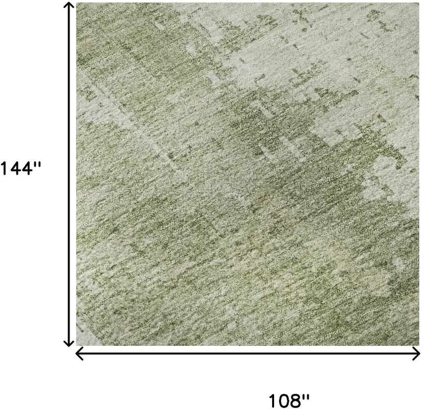 Sage And Ivory Abstract Washable Area Rug With UV Protection Photo 9