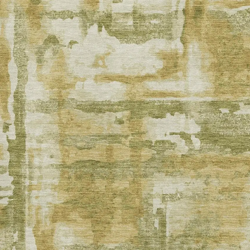 Sage And Ivory Abstract Washable Area Rug With UV Protection Photo 3