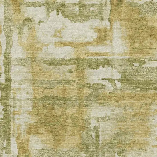 Sage And Ivory Abstract Washable Area Rug With UV Protection Photo 3