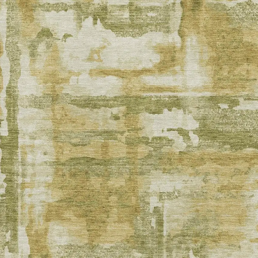 Sage And Ivory Abstract Washable Area Rug With UV Protection Photo 3