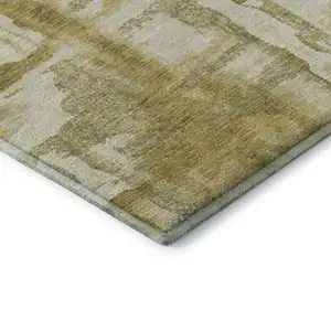 Photo of Sage And Ivory Abstract Washable Area Rug With UV Protection